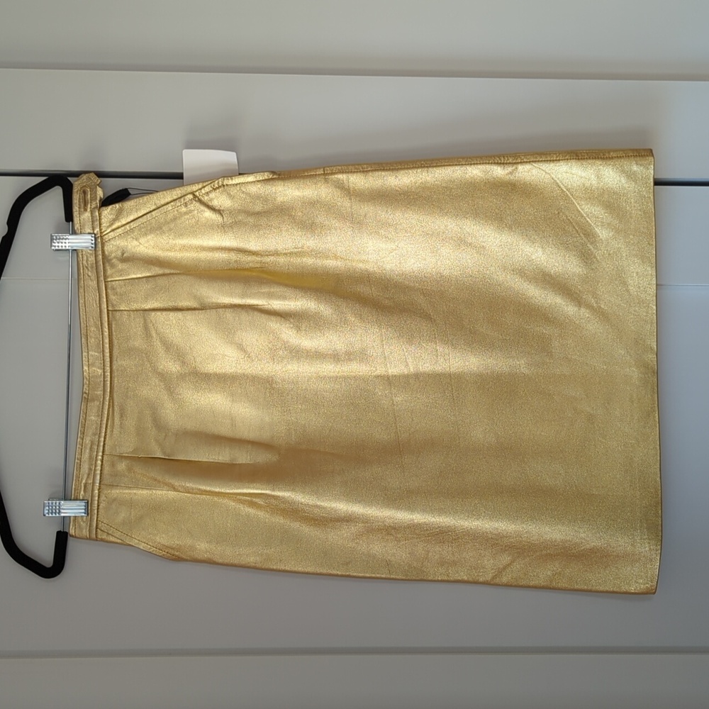 Vintage Saint Laurent gold leather skirt